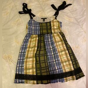 Adult Small/Kids XL Blue Green Yellow Dress